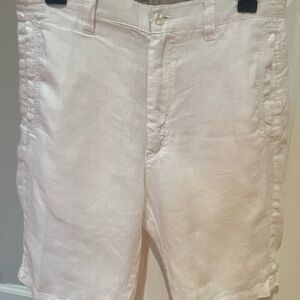 Men's White Linen Shorts